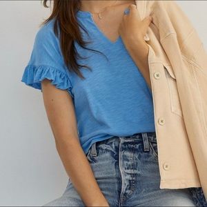 Anthropolgie Leila Ruffled Tee S